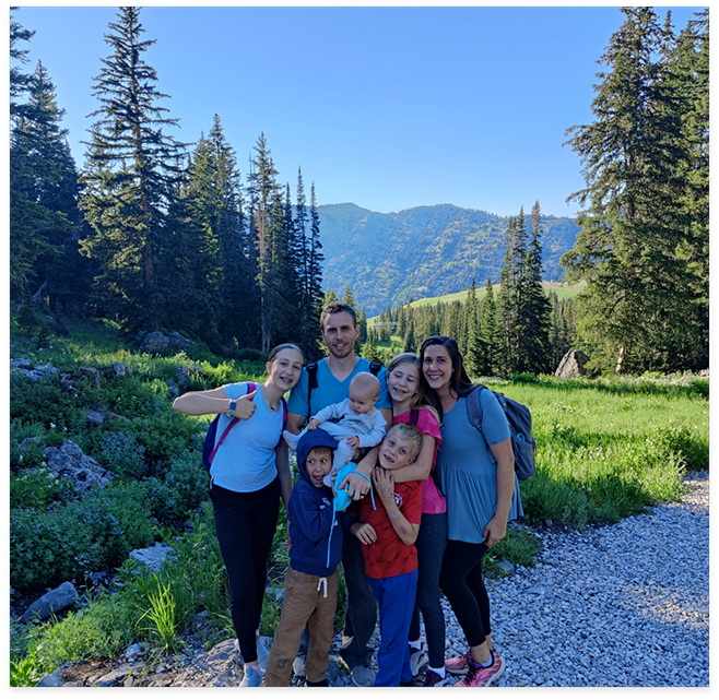 Dr Hansen and his family on a hiking trail