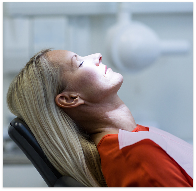 Relaxed woman in dental chair